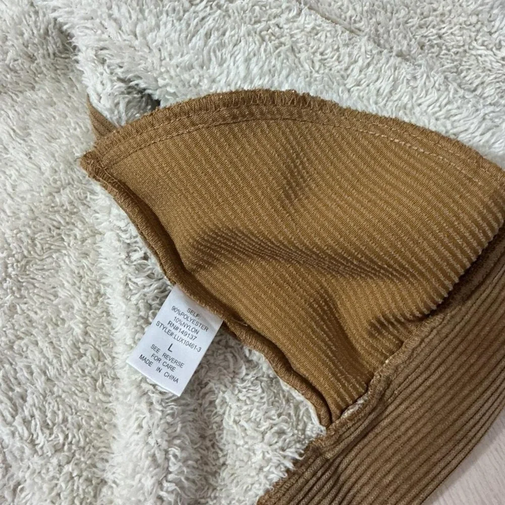 FAVLUX FASHION Women's Corduroy Sherpa Lined Trucker Jacket Tan Penny Lane‎ - Picture 4 of 6